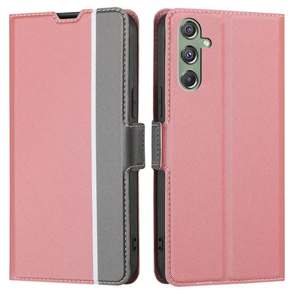 For Samsung Galaxy M34 5G / F34 5G Case Stand Anti-Scratch PU Leather Twill Texture Phone Cover Card Holder Shell