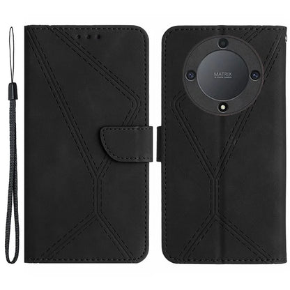HT05 For Honor X9b 5G / Magic6 Lite 5G Case Imprinted Anti-scratch PU Leather Stand Cell Phone Cover