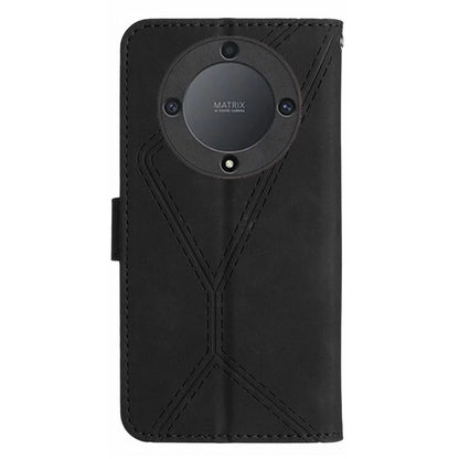 HT05 For Honor X9b 5G / Magic6 Lite 5G Case Imprinted Anti-scratch PU Leather Stand Cell Phone Cover