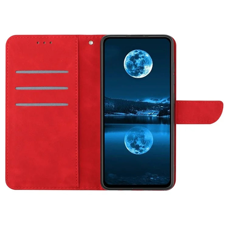 HT05 For Honor X9b 5G / Magic6 Lite 5G Case Imprinted Anti-scratch PU Leather Stand Cell Phone Cover