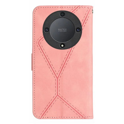 HT05 For Honor X9b 5G / Magic6 Lite 5G Case Imprinted Anti-scratch PU Leather Stand Cell Phone Cover