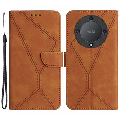 HT05 For Honor X9b 5G / Magic6 Lite 5G Case Imprinted Anti-scratch PU Leather Stand Cell Phone Cover