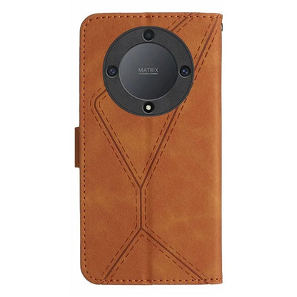 HT05 For Honor X9b 5G / Magic6 Lite 5G Case Imprinted Anti-scratch PU Leather Stand Cell Phone Cover