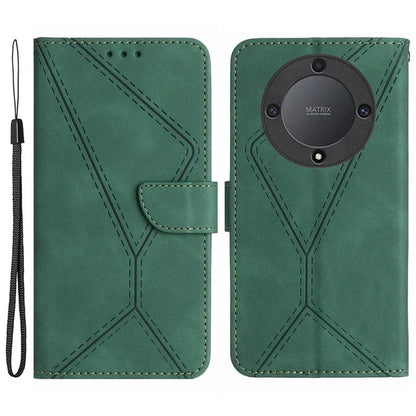 HT05 For Honor X9b 5G / Magic6 Lite 5G Case Imprinted Anti-scratch PU Leather Stand Cell Phone Cover