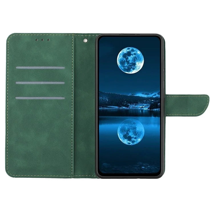 HT05 For Honor X9b 5G / Magic6 Lite 5G Case Imprinted Anti-scratch PU Leather Stand Cell Phone Cover