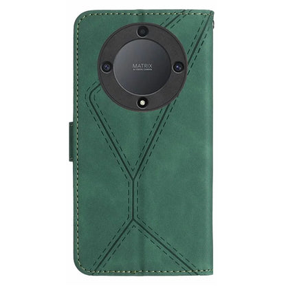 HT05 For Honor X9b 5G / Magic6 Lite 5G Case Imprinted Anti-scratch PU Leather Stand Cell Phone Cover