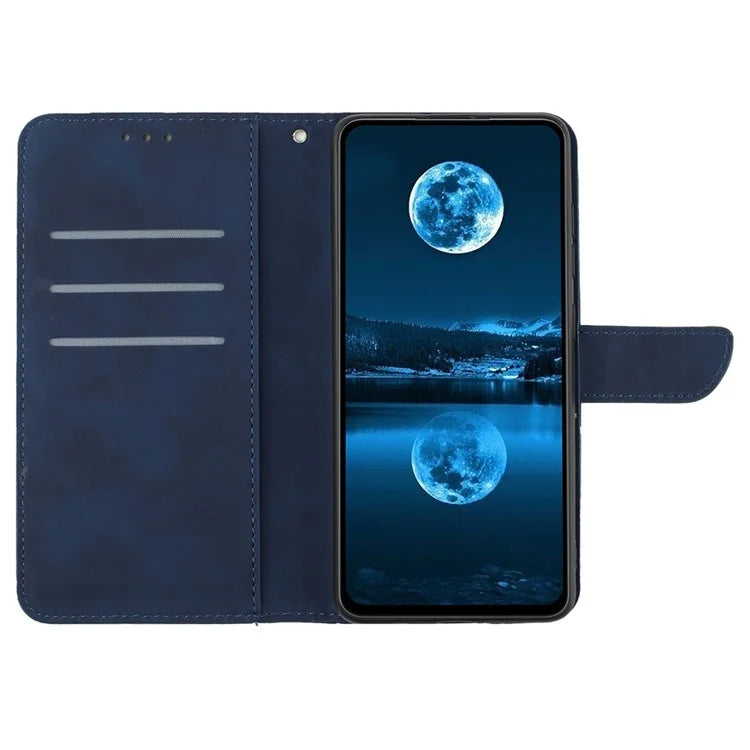 HT05 For Honor X9b 5G / Magic6 Lite 5G Case Imprinted Anti-scratch PU Leather Stand Cell Phone Cover