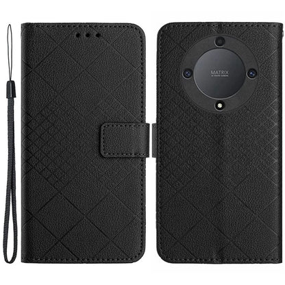 HT06 For Honor X9b 5G / Magic6 Lite 5G Case Litchi Texture Scratch-resistant PU Leather Stand Phone Cover