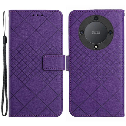 HT06 For Honor X9b 5G / Magic6 Lite 5G Case Litchi Texture Scratch-resistant PU Leather Stand Phone Cover