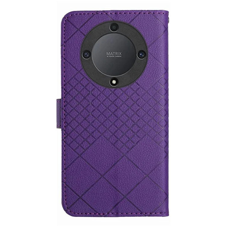 HT06 For Honor X9b 5G / Magic6 Lite 5G Case Litchi Texture Scratch-resistant PU Leather Stand Phone Cover