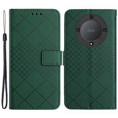 HT06 For Honor X9b 5G / Magic6 Lite 5G Case Litchi Texture Scratch-resistant PU Leather Stand Phone Cover
