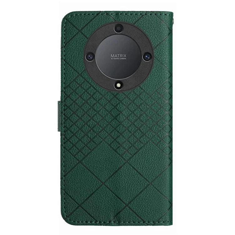 HT06 For Honor X9b 5G / Magic6 Lite 5G Case Litchi Texture Scratch-resistant PU Leather Stand Phone Cover