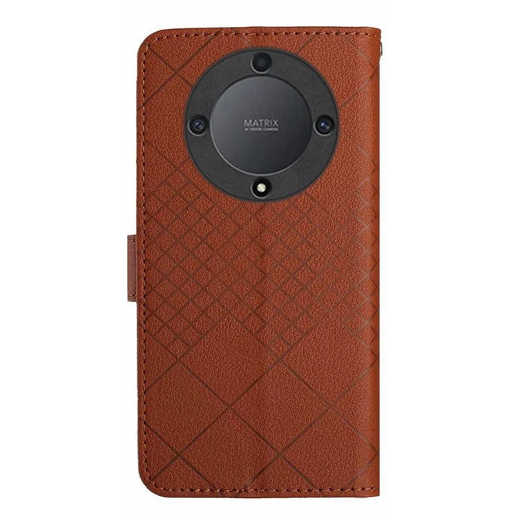 HT06 For Honor X9b 5G / Magic6 Lite 5G Case Litchi Texture Scratch-resistant PU Leather Stand Phone Cover
