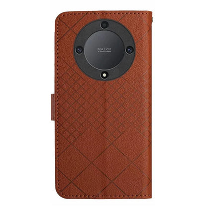 HT06 For Honor X9b 5G / Magic6 Lite 5G Case Litchi Texture Scratch-resistant PU Leather Stand Phone Cover