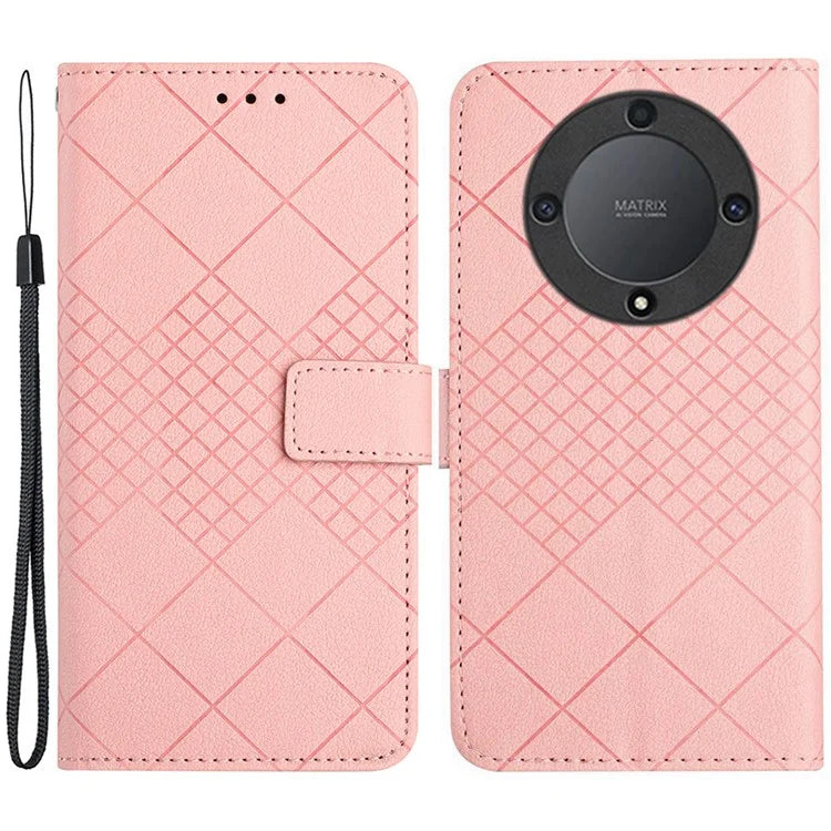 HT06 For Honor X9b 5G / Magic6 Lite 5G Case Litchi Texture Scratch-resistant PU Leather Stand Phone Cover