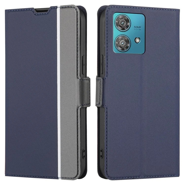 For Motorola Edge 40 Neo 5G Case Twill Texture PU Leather Protective Phone Cover
