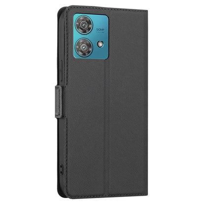 For Motorola Edge 40 Neo 5G Case Twill Texture PU Leather Protective Phone Cover