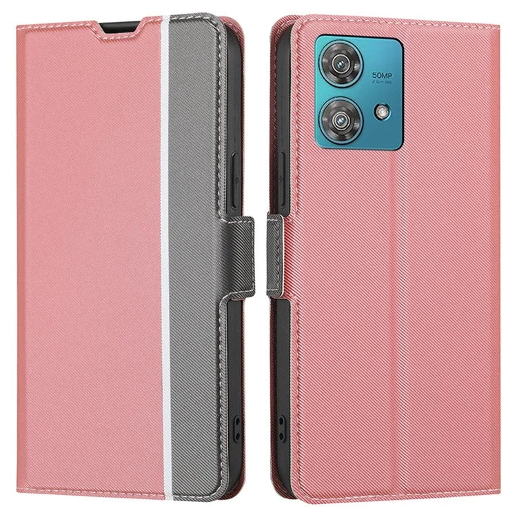 For Motorola Edge 40 Neo 5G Case Twill Texture PU Leather Protective Phone Cover