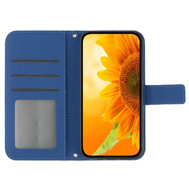 HT04 For Xiaomi Redmi 13C 4G / Poco C65 4G Case Skin-touch Leather Folio Flip Cover with Wrist Strap