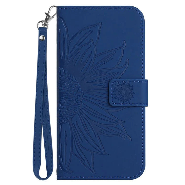HT04 For Xiaomi Redmi 13C 4G / Poco C65 4G Case Skin-touch Leather Folio Flip Cover with Wrist Strap