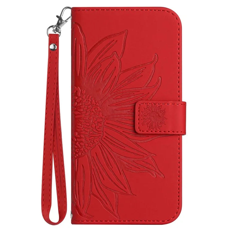 HT04 For Xiaomi Redmi 13C 4G / Poco C65 4G Case Skin-touch Leather Folio Flip Cover with Wrist Strap