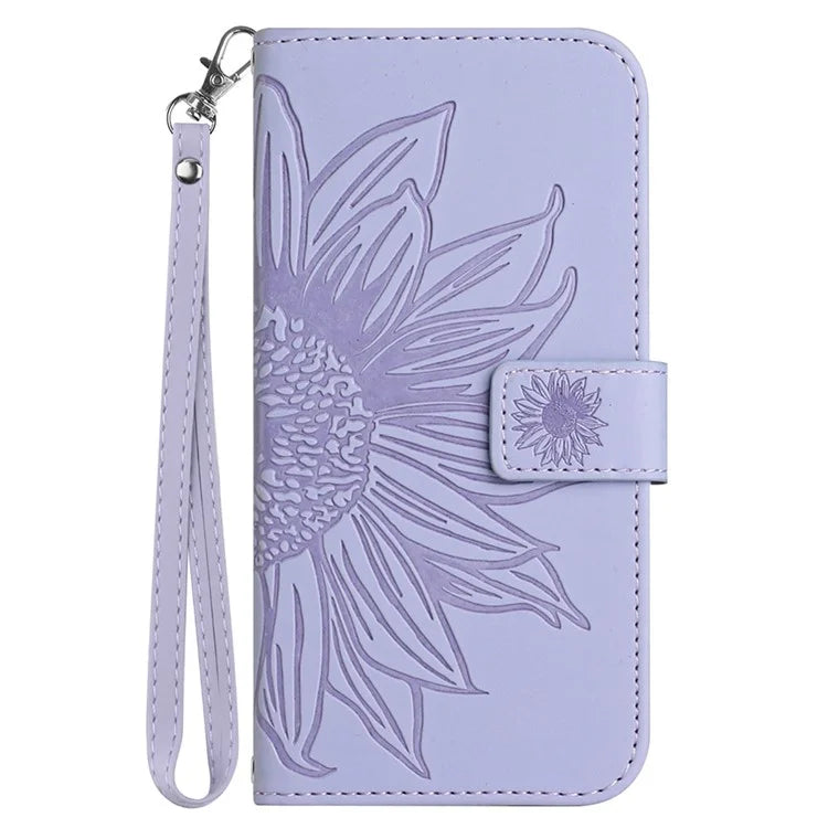 HT04 For Xiaomi Redmi 13C 4G / Poco C65 4G Case Skin-touch Leather Folio Flip Cover with Wrist Strap