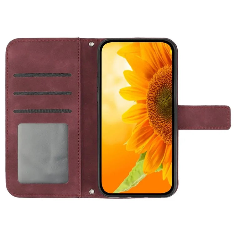 HT04 For Xiaomi Redmi 13C 4G / Poco C65 4G Case Skin-touch Leather Folio Flip Cover with Wrist Strap