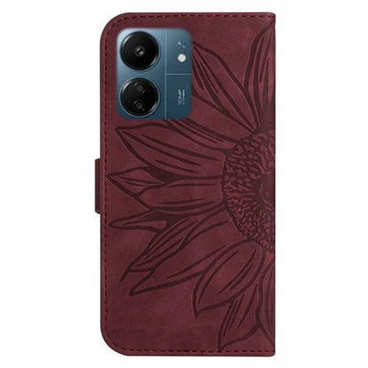 HT04 For Xiaomi Redmi 13C 4G / Poco C65 4G Case Skin-touch Leather Folio Flip Cover with Wrist Strap