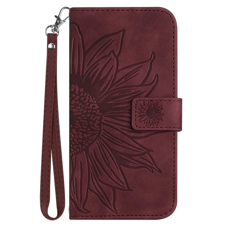 HT04 For Xiaomi Redmi 13C 4G / Poco C65 4G Case Skin-touch Leather Folio Flip Cover with Wrist Strap