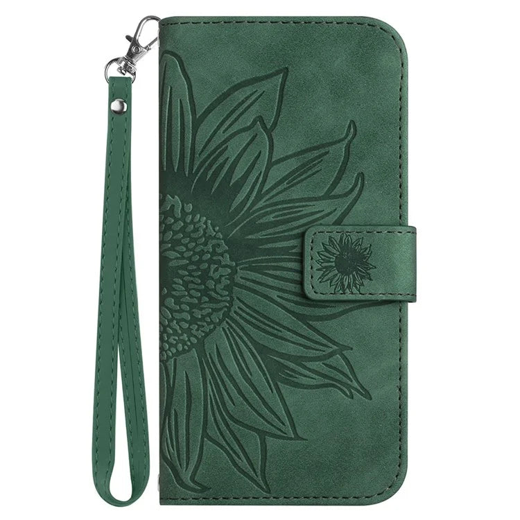 HT04 For Xiaomi Redmi 13C 4G / Poco C65 4G Case Skin-touch Leather Folio Flip Cover with Wrist Strap