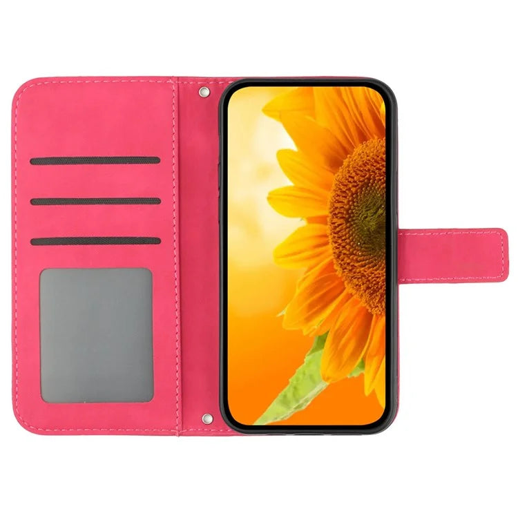 HT04 For Xiaomi Redmi 13C 4G / Poco C65 4G Case Skin-touch Leather Folio Flip Cover with Wrist Strap