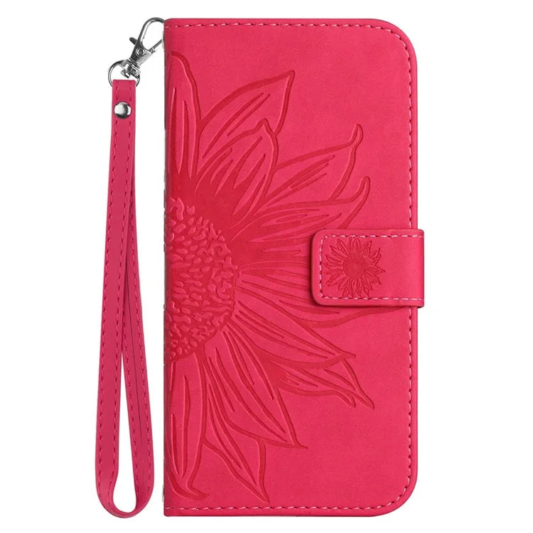 HT04 For Xiaomi Redmi 13C 4G / Poco C65 4G Case Skin-touch Leather Folio Flip Cover with Wrist Strap