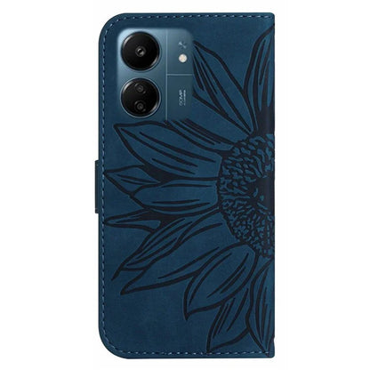 HT04 For Xiaomi Redmi 13C 4G / Poco C65 4G Case Skin-touch Leather Folio Flip Cover with Wrist Strap