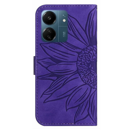 HT04 For Xiaomi Redmi 13C 4G / Poco C65 4G Case Skin-touch Leather Folio Flip Cover with Wrist Strap