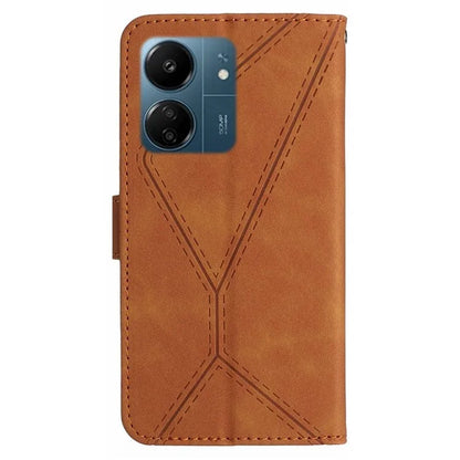 HT05 For Xiaomi Redmi 13C 4G / Poco C65 4G Case Imprinted Line Skin-touch PU Leather Stand Phone Cover