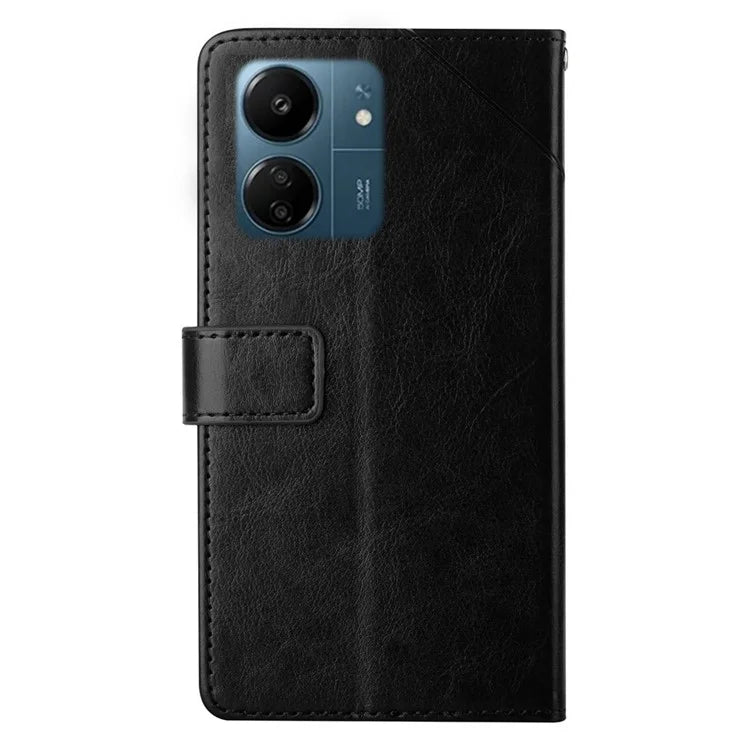 HT01 For Xiaomi Redmi 13C 4G / Poco C65 4G Case Imprinted Scratch-resistant Leather  Wallet Phone Cover