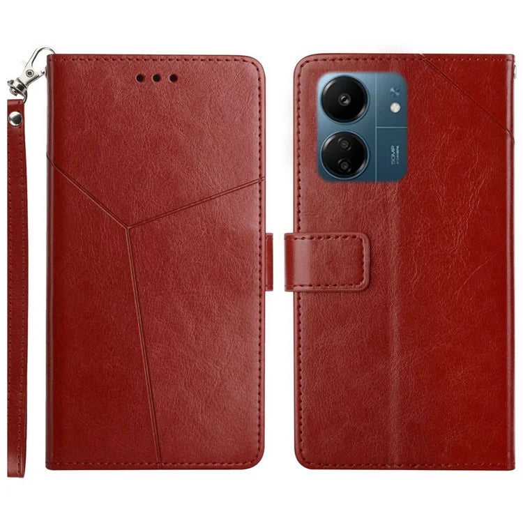 HT01 For Xiaomi Redmi 13C 4G / Poco C65 4G Case Imprinted Scratch-resistant Leather  Wallet Phone Cover