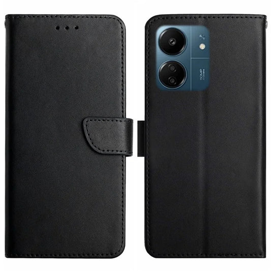 HT02 For Xiaomi Redmi 13C 4G / Poco C65 4G Case Genuine Cow Leather Nappa Texture Phone Cover
