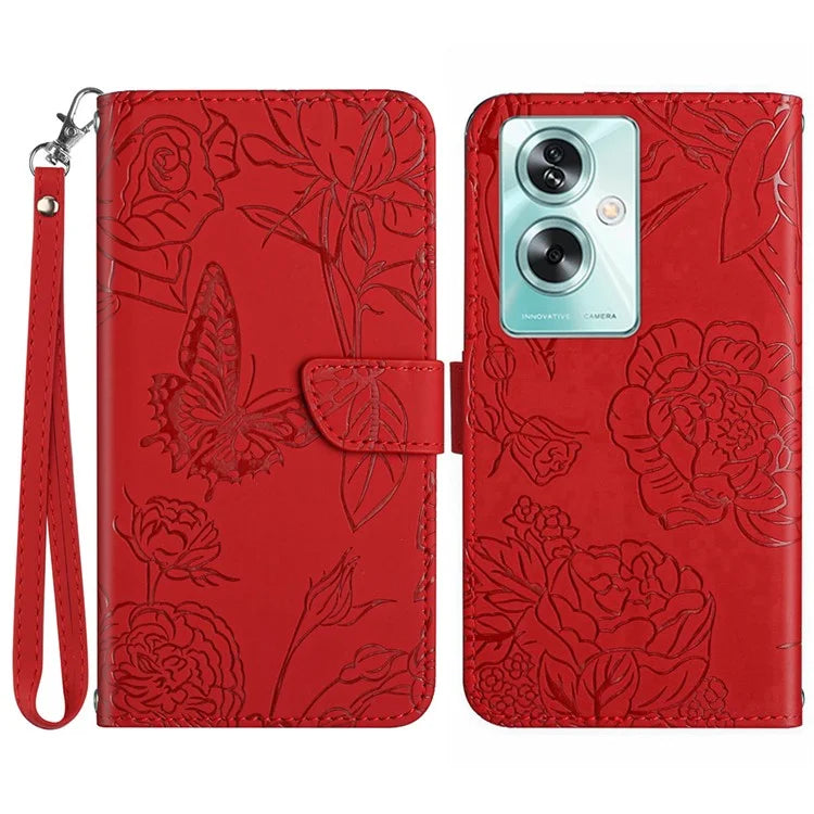 HT03 For Oppo A79 5G / A2 5G Case PU Leather Skin-touch Protective Phone Cover with Hand Strap