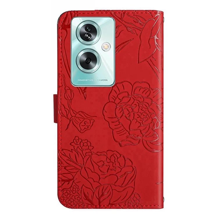 HT03 For Oppo A79 5G / A2 5G Case PU Leather Skin-touch Protective Phone Cover with Hand Strap