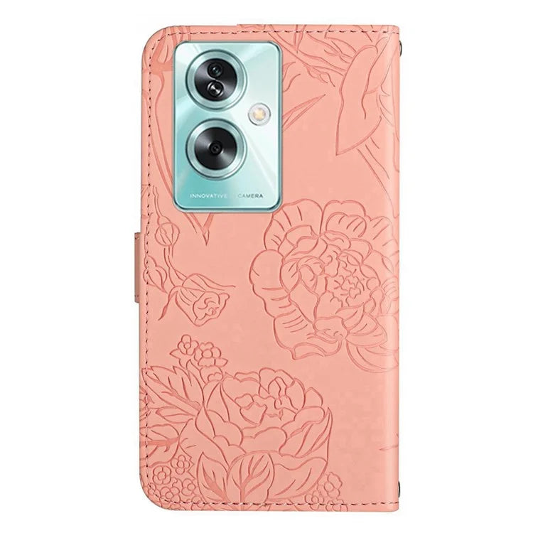 HT03 For Oppo A79 5G / A2 5G Case PU Leather Skin-touch Protective Phone Cover with Hand Strap