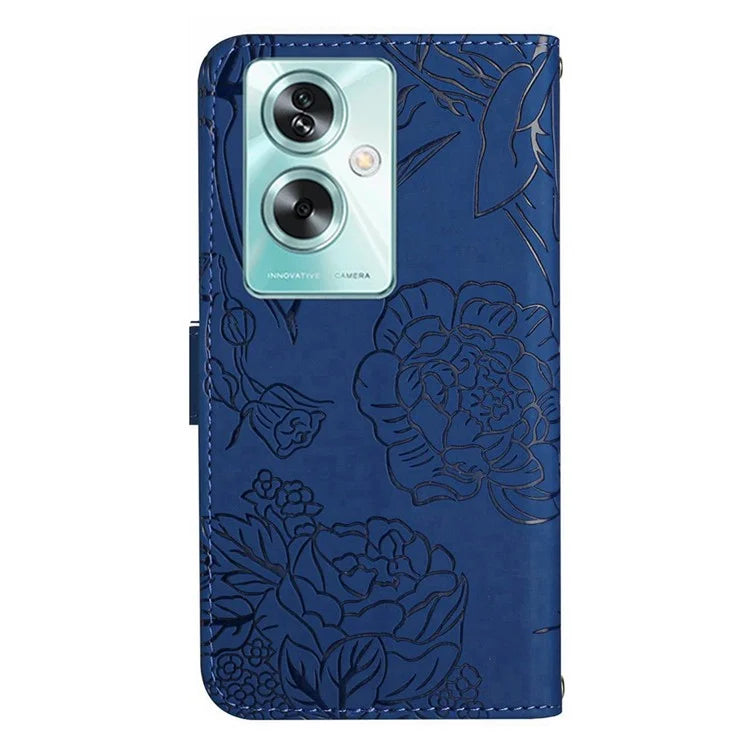 HT03 For Oppo A79 5G / A2 5G Case PU Leather Skin-touch Protective Phone Cover with Hand Strap