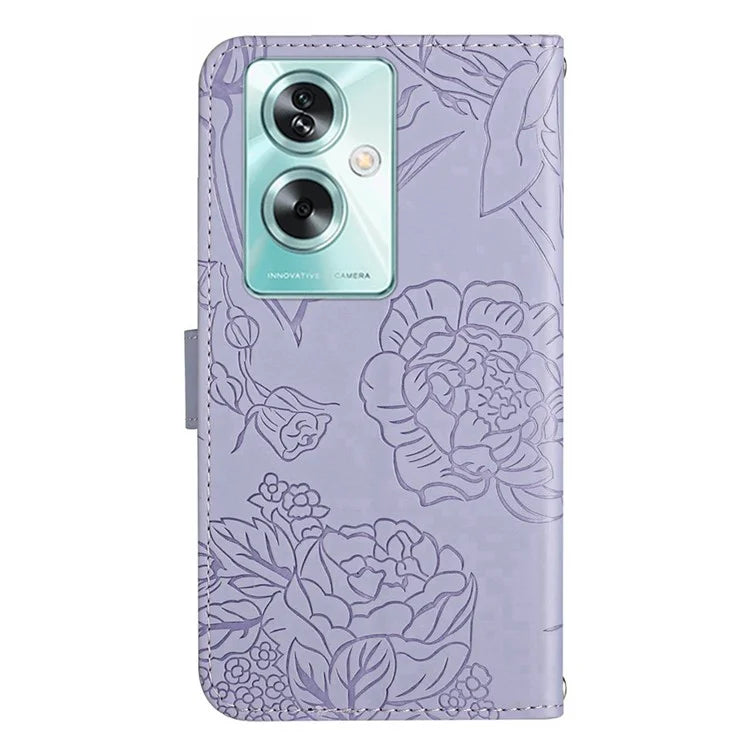 HT03 For Oppo A79 5G / A2 5G Case PU Leather Skin-touch Protective Phone Cover with Hand Strap