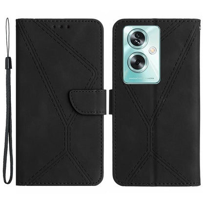 HT05 For Oppo A79 5G / A2 5G Case Imprinted PU Leather Wallet Skin-touch Phone Cover