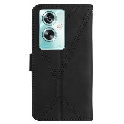 HT05 For Oppo A79 5G / A2 5G Case Imprinted PU Leather Wallet Skin-touch Phone Cover