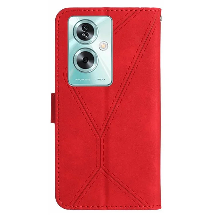 HT05 For Oppo A79 5G / A2 5G Case Imprinted PU Leather Wallet Skin-touch Phone Cover