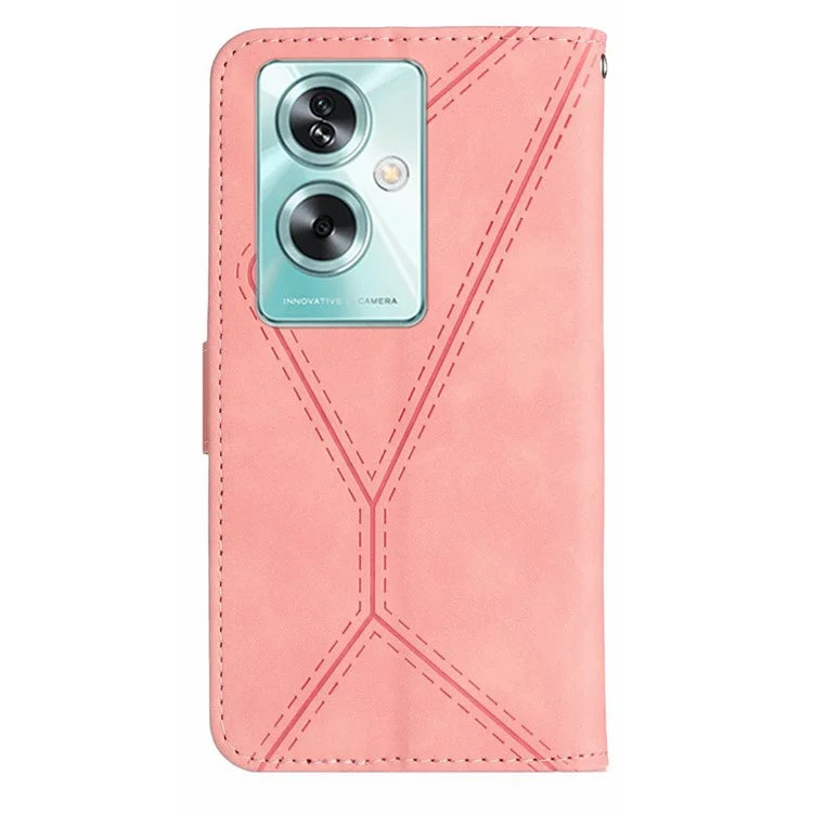 HT05 For Oppo A79 5G / A2 5G Case Imprinted PU Leather Wallet Skin-touch Phone Cover