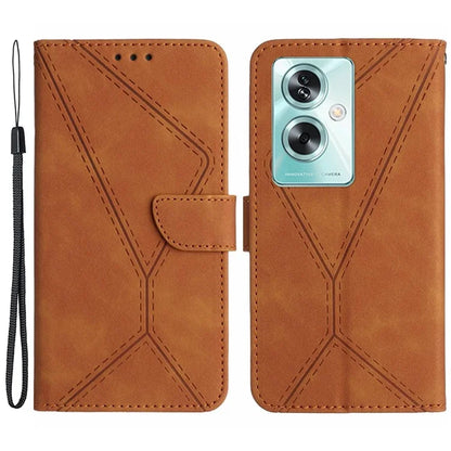 HT05 For Oppo A79 5G / A2 5G Case Imprinted PU Leather Wallet Skin-touch Phone Cover