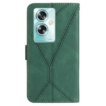 HT05 For Oppo A79 5G / A2 5G Case Imprinted PU Leather Wallet Skin-touch Phone Cover