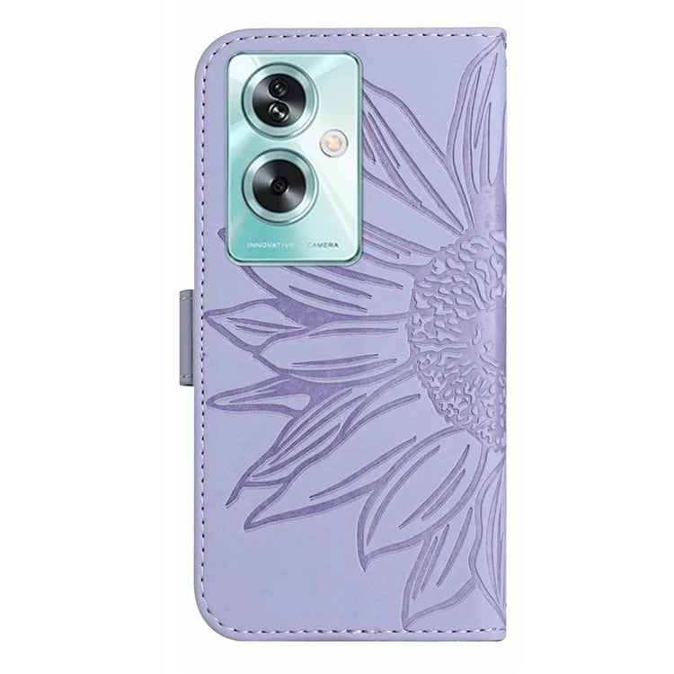 HT04 For Oppo A79 5G / A2 5G Case Skin-touch Leather Wallet Phone Cover with Wrist Strap